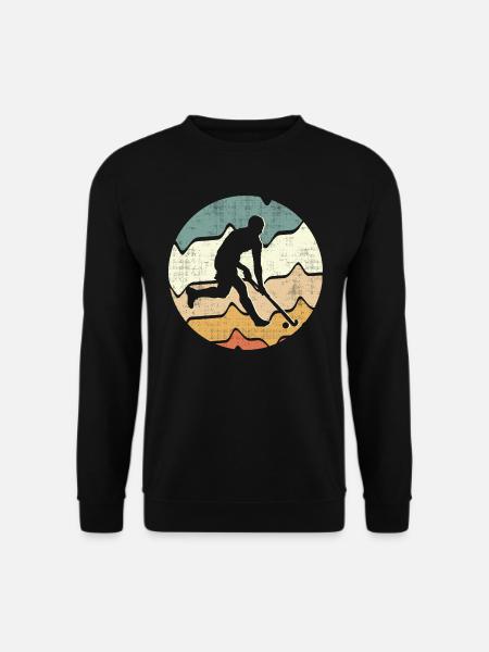 Feldhockey Spieler Hockeyspieler Retro Hockey - Unisex Pullover - Schwarz
