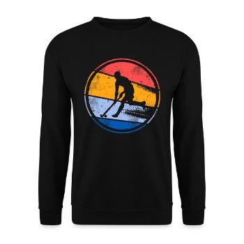 Hockey Player Vintage Hockey Field Hockey - Unisex Sweatshirt - black - Front - Alina (178cm) & Michal (187cm)