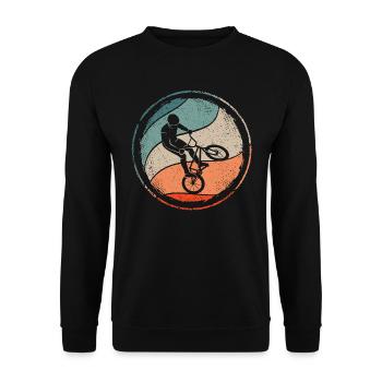 BMX Bike Stunts Retro BMX Cyclist - Unisex Sweatshirt - black - Front - Alina (178cm) & Michal (187cm)