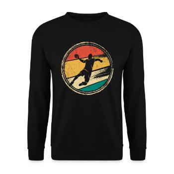 Handball Handball Player Retro Handball Player - Sweat-shirt Unisexe - noir - Devant - Alina (178cm) & Michal (187cm)