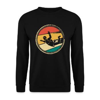 Fallschirmspringer Fallschirmspringen Fallschirm - Unisex Pullover - Schwarz - Vorne - Alina (178cm) & Michal (187cm)