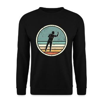 Joueur de fléchettes Jeu de fléchettes rétro - Sweat-shirt Unisexe - noir - Devant - Alina (178cm) & Michal (187cm)