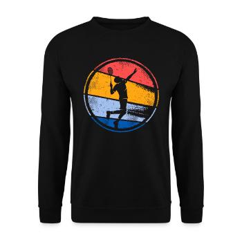 Badminton player retro badminton player Badminton - Unisex Sweatshirt - black - Front - Alina (178cm) & Michal (187cm)
