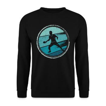 Table Tennis Ping Pong Vintage Table Tennis Player - Unisex Sweatshirt - black - Front - Alina (178cm) & Michal (187cm)