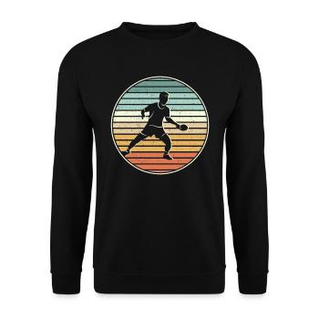 Joueur de tennis de table Ping Pong Vintage Tennis de table - Sweat-shirt Unisexe - noir - Devant - Alina (178cm) & Michal (187cm)