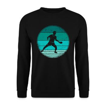 Joueur de tennis de table Retro Ping Pong Tennis de table - Sweat-shirt Unisexe - noir - Devant - Alina (178cm) & Michal (187cm)