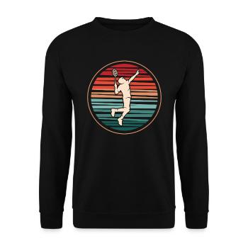 Badminton player retro badminton player badminton - Unisex Sweatshirt - black - Front - Alina (178cm) & Michal (187cm)