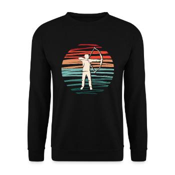 Archery Bow Vintage Archer - Sweat-shirt Unisexe - noir - Devant - Alina (178cm) & Michal (187cm)