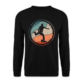 Fußballer Fußball Spieler Retro Fußballspieler - Unisex Pullover - Schwarz - Vorne - Alina (178cm) & Michal (187cm)