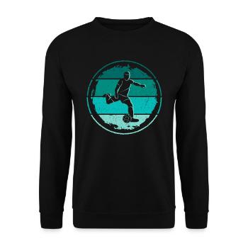 Footballeur Joueur Rétro Football Joueur Football - Sweat-shirt Unisexe - noir - Devant - Alina (178cm) & Michal (187cm)