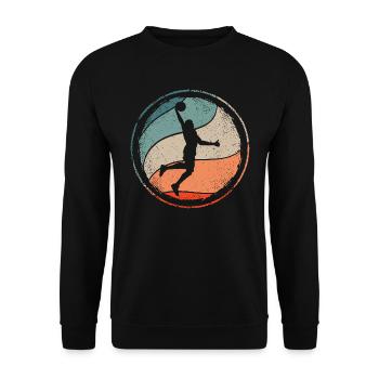 Joueur de basket-ball Basket-ball Joueur de basket-ball vintage - Sweat-shirt Unisexe - noir - Devant - Alina (178cm) & Michal (187cm)