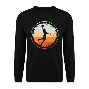 Basketballer Basketballspieler Dunking Basketball - Unisex Pullover - Schwarz - Vorne - Alina (178cm) & Michal (187cm)