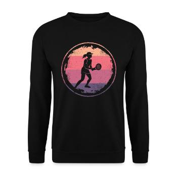 Padel Tennis Padel Player Vintage Femmes Padel - Sweat-shirt Unisexe - noir - Devant - Alina (178cm) & Michal (187cm)