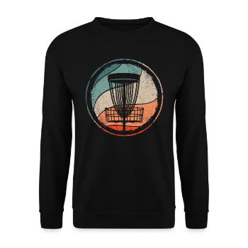 Discgolfer vintage Discgolf Spieler Disc Golf - Unisex Pullover - Schwarz - Vorne - Alina (178cm) & Michal (187cm)
