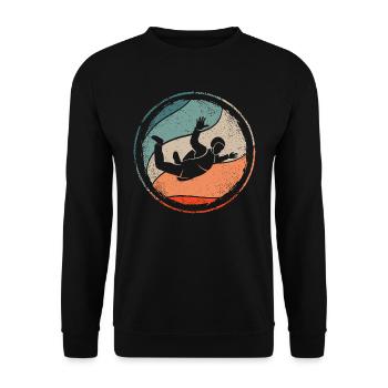 Skydiver Fallschirmspringer Retro Skydiving - Unisex Pullover - Schwarz - Vorne - Alina (178cm) & Michal (187cm)
