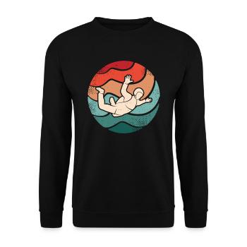 Skydiving Fallschirmspringer Vintage Skydiver - Unisex Sweatshirt - black - Front - Alina (178cm) & Michal (187cm)