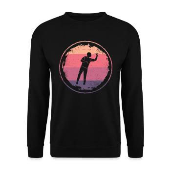 Joueur de fléchettes Joueur de fléchettes féminin Joueur de fléchettes - Sweat-shirt Unisexe - noir - Devant - Alina (178cm) & Michal (187cm)