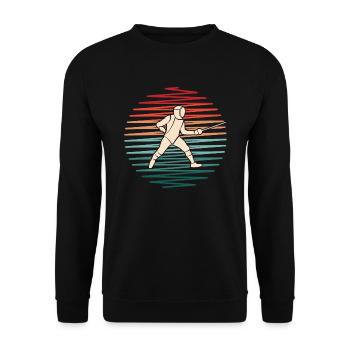 Escrime Escrime Épée Retro Escrimeur - Sweat-shirt Unisexe - noir - Devant - Alina (178cm) & Michal (187cm)