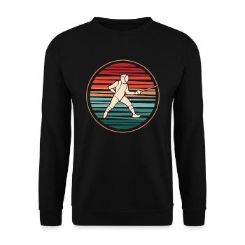 Fencing Retro Fencing Épée Fencer - Unisex Sweatshirt - black - Front - Alina (178cm) & Michal (187cm)