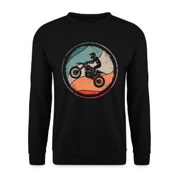 Motocross Vélo Motocycliste Vintage Moto - Sweat-shirt Unisexe - noir - Devant - Alina (178cm) & Michal (187cm)