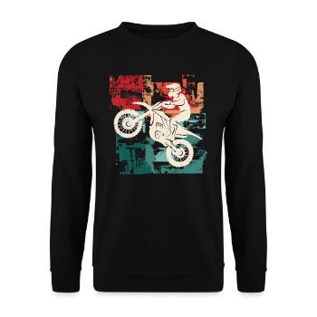 Motorcycle Biker Motorsport Dirtbike Motocross - Unisex Sweatshirt - black - Front - Alina (178cm) & Michal (187cm)