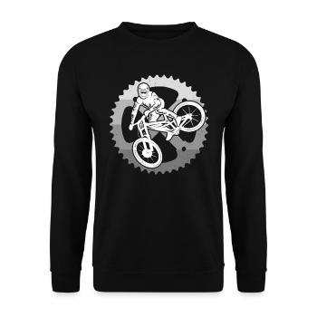 Mountain Bike Fahrrad Kettenblatt Mountainbike - Unisex Pullover - Schwarz - Vorne - Alina (178cm) & Michal (187cm)