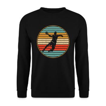 Handball Player Handball Player Retro Handball Player - Unisex Sweatshirt - black - Front - Alina (178cm) & Michal (187cm)