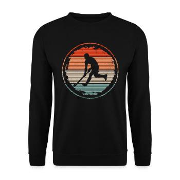 Joueur de hockey vintage Joueur de hockey sur gazon - Sweat-shirt Unisexe - noir - Devant - Alina (178cm) & Michal (187cm)