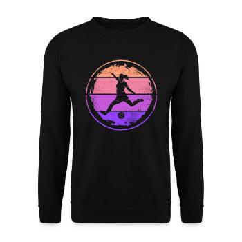 Fußballer Fußballspieler Frauen Mädchen Fußball - Unisex Pullover - Schwarz - Vorne - Alina (178cm) & Michal (187cm)