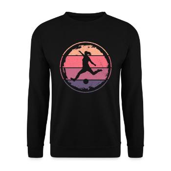 Fußballer Mädchen Fußball Spieler Fußballspieler - Unisex Pullover - Schwarz - Vorne - Alina (178cm) & Michal (187cm)