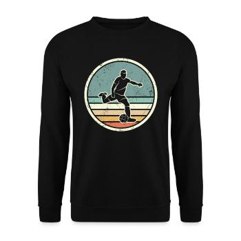 Fußballer Fußballtrainer Vintage Fußballspieler - Unisex Pullover - Schwarz - Vorne - Alina (178cm) & Michal (187cm)