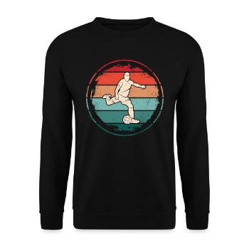 Fußballer Fußballtrainer Retro Fußballspieler - Unisex Pullover - Schwarz - Vorne - Alina (178cm) & Michal (187cm)