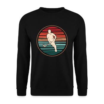 Floorball Player Floorballer Boys Floorball - Unisex Sweatshirt - black - Front - Alina (178cm) & Michal (187cm)