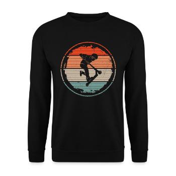Tretroller Tricks Retro Jungen Stunt Scooter - Unisex Pullover - Schwarz - Vorne - Alina (178cm) & Michal (187cm)