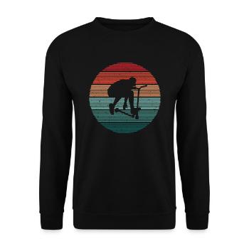 Kick Scooter Vintage Scooter Driver Stunt Scooter - Unisex Sweatshirt - black - Front - Alina (178cm) & Michal (187cm)