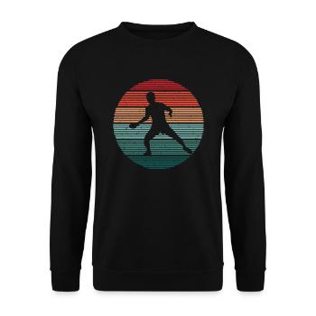 Joueur de tennis de table vintage design tennis de table - Sweat-shirt Unisexe - noir - Devant - Alina (178cm) & Michal (187cm)