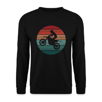 Motocross Vélo Motocycliste Vintage Moto - Sweat-shirt Unisexe - noir - Devant - Alina (178cm) & Michal (187cm)