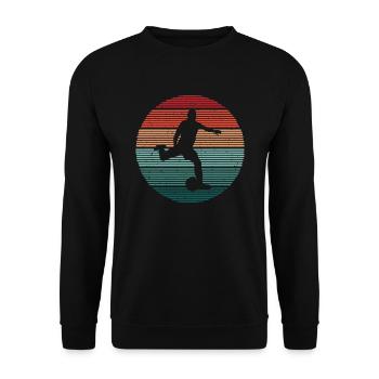 Fußballer Vintage Fußballtrainer Fußballspieler - Unisex Pullover - Schwarz - Vorne - Alina (178cm) & Michal (187cm)