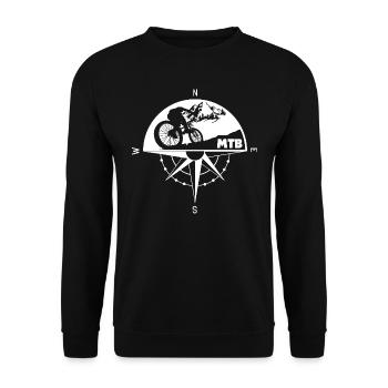 MTB - Tour on the mountain Mountain Bike Cycling Sport - Unisex Sweatshirt - black - Front - Alina (178cm) & Michal (187cm)