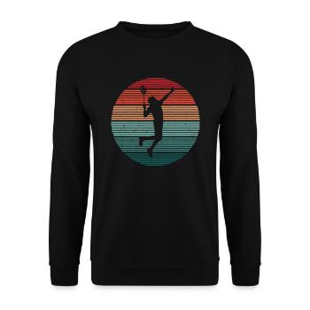 Badminton Vintage Badminton Player Badminton - Unisex Sweatshirt - black - Front - Alina (178cm) & Michal (187cm)