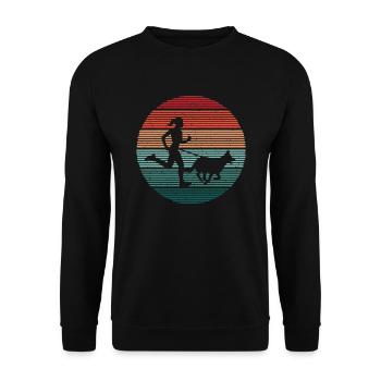 Chien Sports Chien Trekking Chien Course Canicross - Sweat-shirt Unisexe - noir - Devant - Alina (178cm) & Michal (187cm)