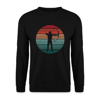 Archer Archery Vintage Archery - Sweat-shirt Unisexe - noir - Devant - Alina (178cm) & Michal (187cm)