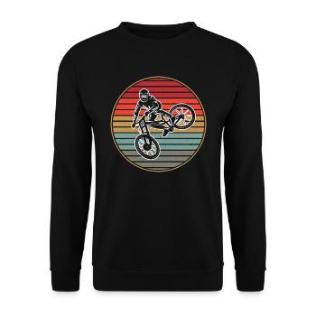 Mountain Bike Bike Cyclist Mountain Bike - Unisex Sweatshirt - black - Front - Alina (178cm) & Michal (187cm)