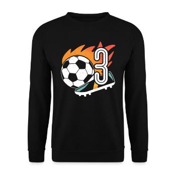 3rd birthday footballer boy 3 years football - Unisex Sweatshirt - black - Front - Alina (178cm) & Michal (187cm)