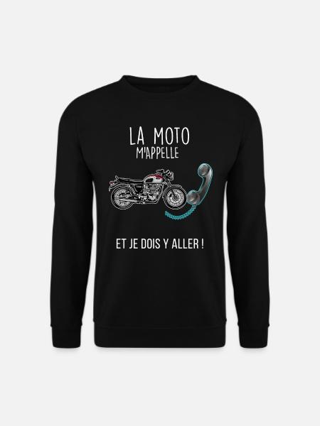 motard téléphone humour moto citation - Sweat-shirt Unisexe - noir