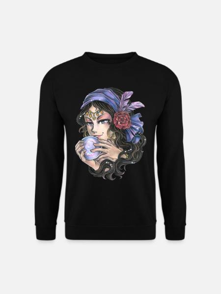 Mystische Magierin Fantasy Hellseherin Wahrsagerin - Unisex Pullover - Schwarz