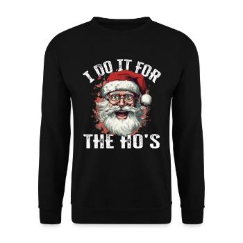Christmas I Do It For The Ho's Funny Saying - Unisex Sweatshirt - black - Front - Alina (178cm) & Michal (187cm)