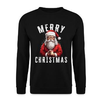 Père Noël - Noël - Motif de Noël - Sweat-shirt Unisexe - noir - Devant - Alina (178cm) & Michal (187cm)
