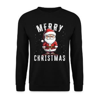 Père Noël - Noël - Motif de Noël - Sweat-shirt Unisexe - noir - Devant - Alina (178cm) & Michal (187cm)