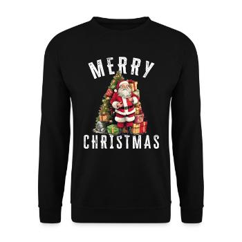 Père Noël - Noël - Motif de Noël - Sweat-shirt Unisexe - noir - Devant - Alina (178cm) & Michal (187cm)